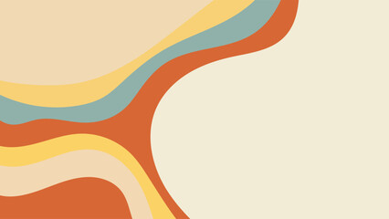 ABSTRACT 70s BACKGROUND WITH HAND DRAWN SHAPES PASTEL FLAT COLOR VECTOR DESIGN TEMPLATE FOR WALLPAPER, COVER DESIGN, HOMEPAGE DESIGN