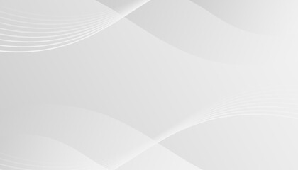 Abstract white and grey background with dynamic waves.