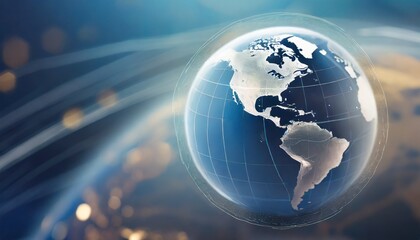 North Star Nexus: Focused Abstract Globe Featuring North America