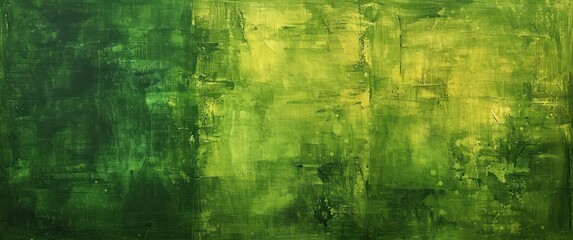 Vibrant green abstract painting with deep textures, ideal for energizing and creative spaces.