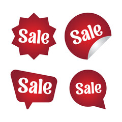 set of red sale stickers