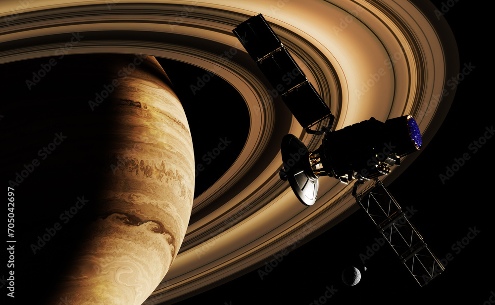 Canvas Prints 3d render, gas giant planet in deep space
