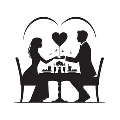 Couple Vector - Loving Serenade Unity: Silhouette of Couple Holding Hands at Twilight - Holding Hand Couple Silhouette - Valentine Vector Stock
