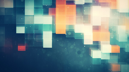 Abstract background, square geometric shape with bokeh.