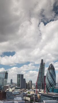 london city skyline timelapse in vertical