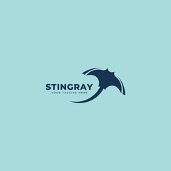 Stingray animal logo icon design template vector