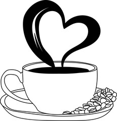 Love Coffee Outline