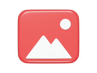 : gallery icon 3d render illustration