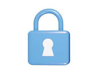 lock icon 3d render illustration