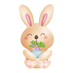 easter bunny with eggs