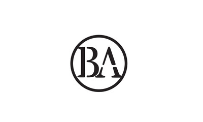 BA, AB, A, B Abstract Letters Logo Monogram