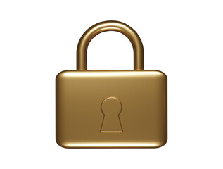 lock icon 3d render illustration
