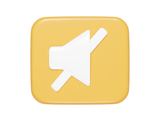 Mute icon 3d render illustration