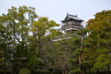 Hiroshima castle in winter day