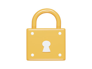 lock icon 3d render illustration 
