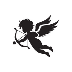 Divine Valentine Cupid's Harmony: Romantic Stock with a Touch of Romance - Valentine Vector - Cupid Vector Stock
