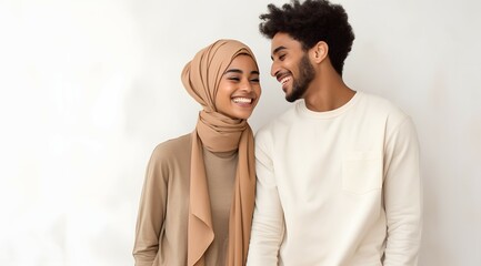 Fototapeta premium Portait Of A Happy Young Muslim Couple