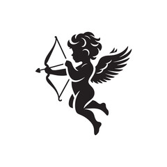Fototapeta premium Angelic Valentine Cupid's Embrace: Mesmerizing Valentine-Themed Stock - Cupid Vector Stock 