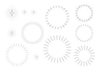 星とフレームのセット。西洋風。