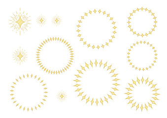 星とフレームのセット。西洋風。