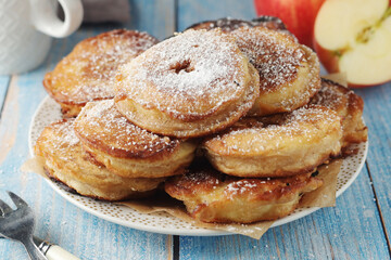 German traditional dessert dish Apfelkuehle	