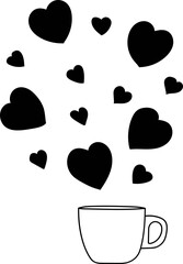 Fototapeta premium Coffee Heart Outline