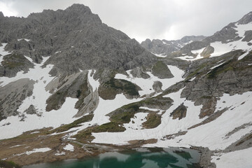 The mountain lake near Franz Luitpold house, the Bavarian Alps, Germany