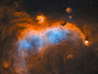 The Seagull Nebula - IC 2177
It lies along the border between the constellations Monoceros and Canis Major, 3650 light years away from us