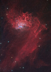 The Flaming Star Nebula (IC 405) in the constellation of Auriga is 1500 light years away from Earth. Photo taken in Suffolk, England © Kasra