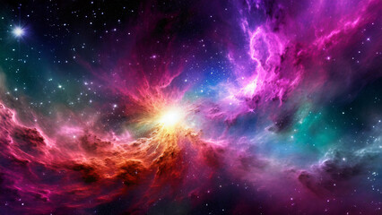 Fototapeta na wymiar Space cloud colorful supernova, space galaxy background