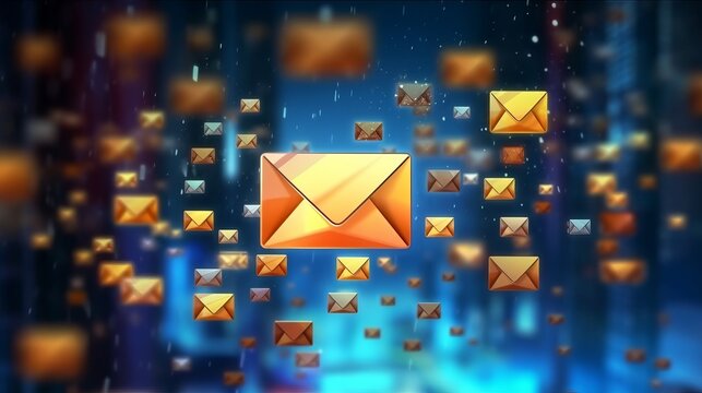 Marketing and business ideas through email, email or newsletter. email marketing or newsletter concept