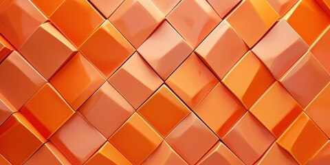 Fototapeta na wymiar Vibrant orange diamond-shaped tiles, creating a dynamic and modern geometric pattern.