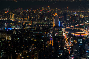 Fototapeta premium Night view of Taipei city.
