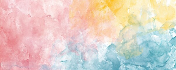 Watercolor blend of vibrant hues fading from warm to cool, ideal for artistic and creative backgrounds. - obrazy, fototapety, plakaty