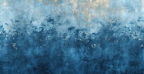 Aged blue concrete wall, weathered with abstract white patterns, ideal for textured backgrounds.