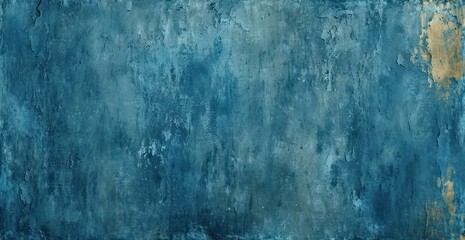 a blue concrete wall with a smooth texture and rusting - obrazy, fototapety, plakaty
