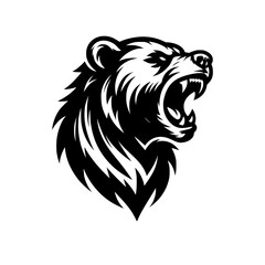 Vector logo of an angry bear Professional esport logo of a roaring grizzly. can be used as emblems, tattoo, sign, logo.