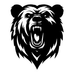 Vector logo of an angry bear Professional esport logo of a roaring grizzly. can be used as emblems, tattoo, sign, logo.