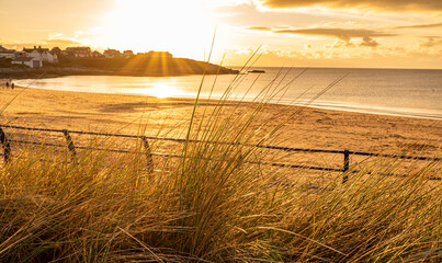 sunset on Trearddur Bay Beach, Anglesey Uk - Powered by Adobe