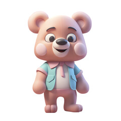 Obraz premium Bear Cartoon Character Illustration Art With a Transparent Background Generative AI.