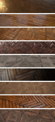 collection de sol de différents types de planchers à motifs - obrazy, fototapety, plakaty