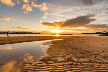 sunset on Trearddur Bay Beach, Anglesey Uk © Gail Johnson