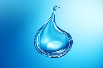 a water droplet on blue background
