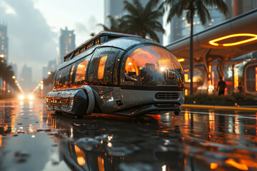 Fototapeta na wymiar Future of urban air mobility, city air taxi,
