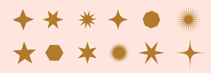 Star burst sticker vector set. Stars collection. Star icons. Vector design. 123.