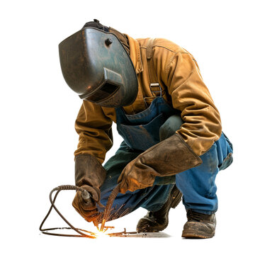 Welder ,man isolated on transparent png.