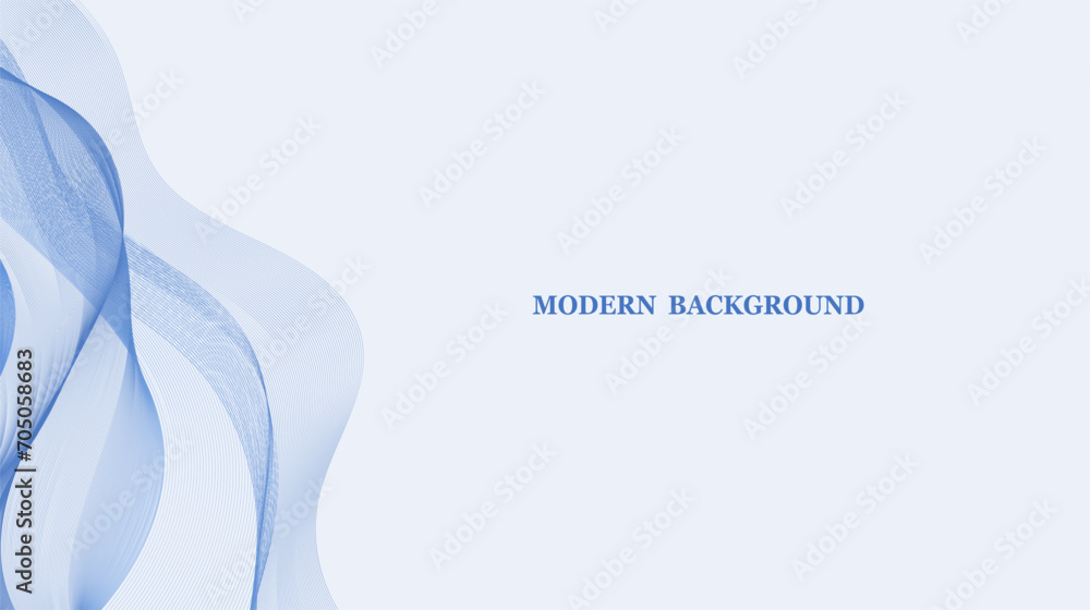 Poster vector modern background with colorful flowing wave lines. elegant horizontal blue background and wa