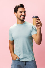 Energy man paper happy studio t-shirt coffee mug hipster cup hot tea drink