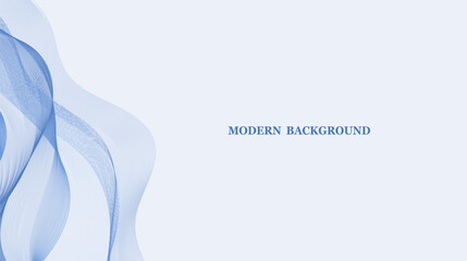 Vector modern background with colorful flowing wave lines. Elegant horizontal blue background and Wavy lines with space for text. Design for business banner, invitation, technology, science. Vector