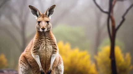 Deurstickers kangaroo in the zoo © faiz